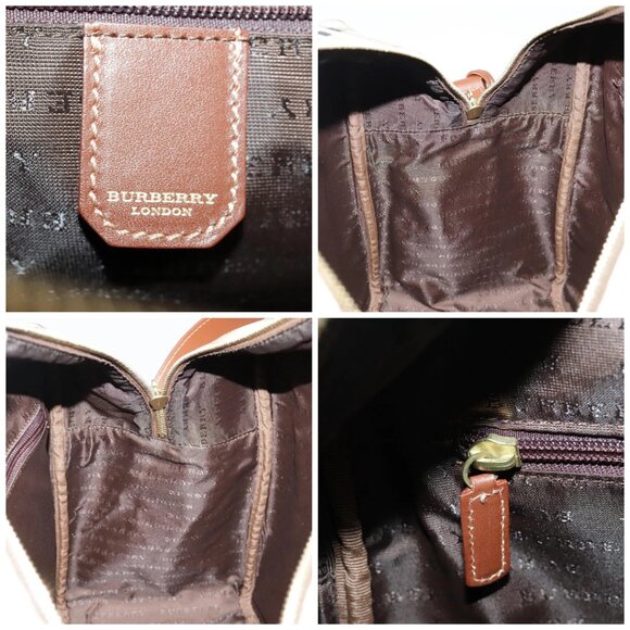 BURBERRY Nova Check Shoulder Bag PVC Beige Gold - Picture 15 of 16